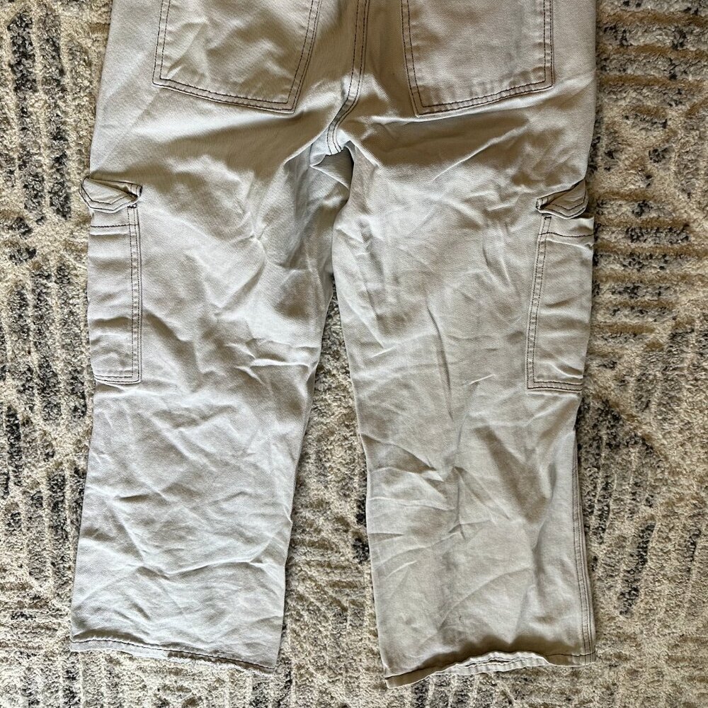 RSQ Women's Size 24 Off White Baggy Cargo pants High Rise Wide Leg - Picture 9 of 10